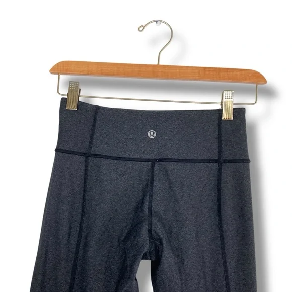 LULULEMON REVERSIBLE GROOVE PANTS IN Charcoal Grey Mid Rise Leggings Flare Sz 2 - Picture 8 of 10
